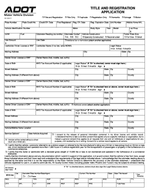  How to Fill Out a Title and Registration Application Az Form 2016