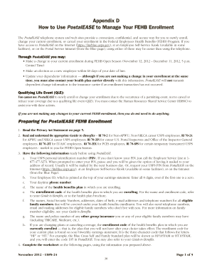 Postalease Fehb Worksheet  Form