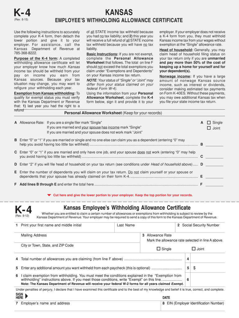 K4 20182024 Form Fill Out and Sign Printable PDF Template signNow