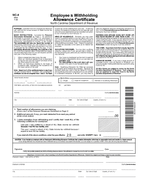 Nc 4 Fillable Form