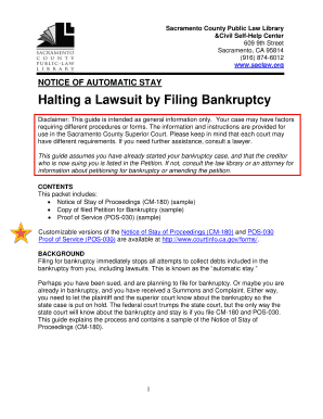 Sample Notice of Automatic Stay  Form