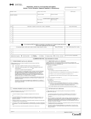 B4 Canadian Customs Form