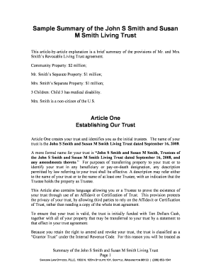 Joint Living Trust Sample PDF  Form