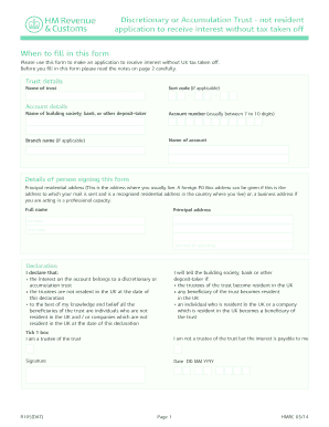 Hm Revenue and Customs Form