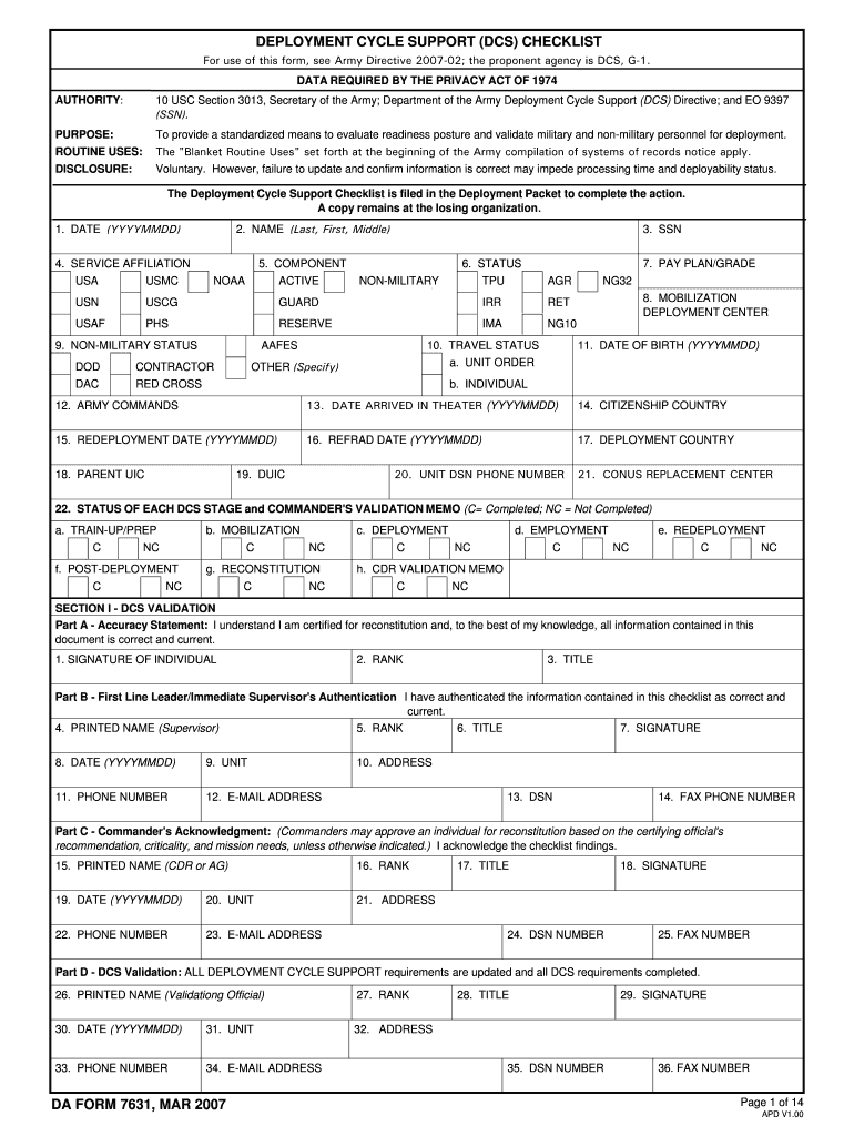 Da Form 7632