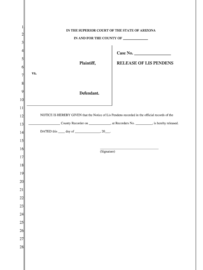 Withdrawal of Lis Pendens California  Form