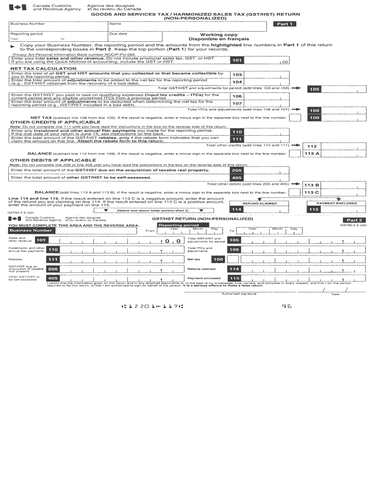 Gst Forms Canada