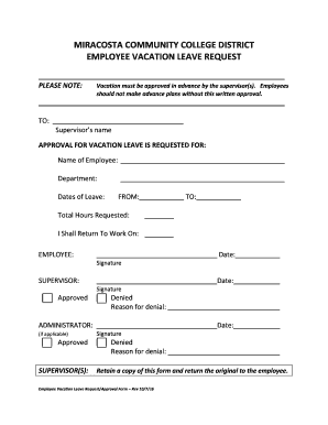  Vacation Request Form PDF 2011