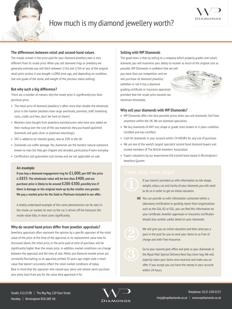 Jewelry Appraisal Template  Form