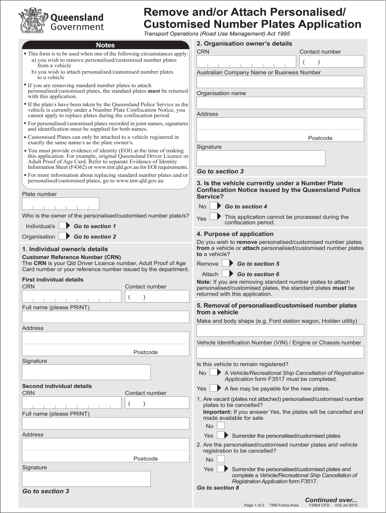  Form F2964 2015