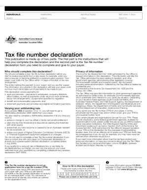 Tax File Number Declaration  Form