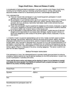 Oregon Airsoft Arena Waiver  Form