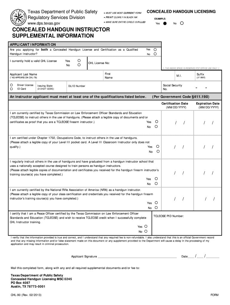  TxDPS Handgun Licensing Forms Texas DPS Texas Gov 2016