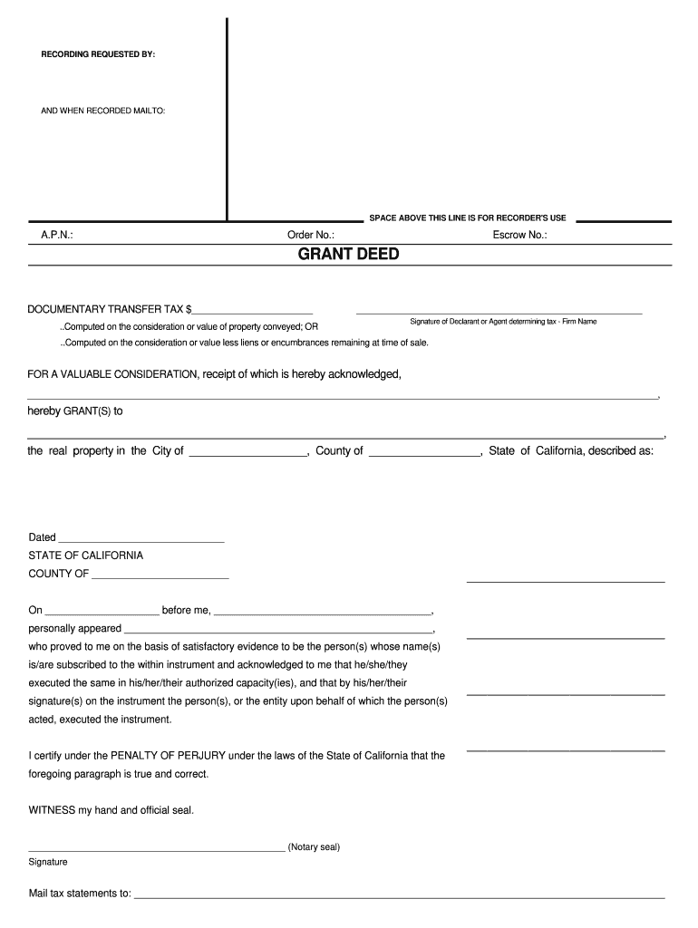 Grant Deed  Form