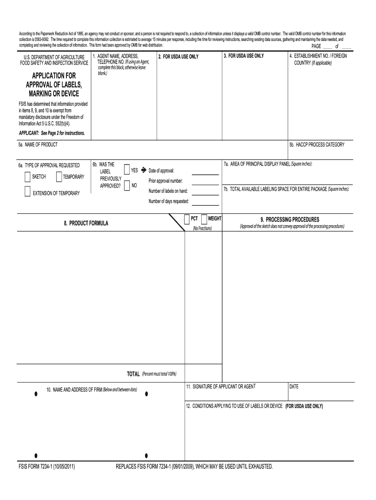  Fsis Label Approval Form 2011