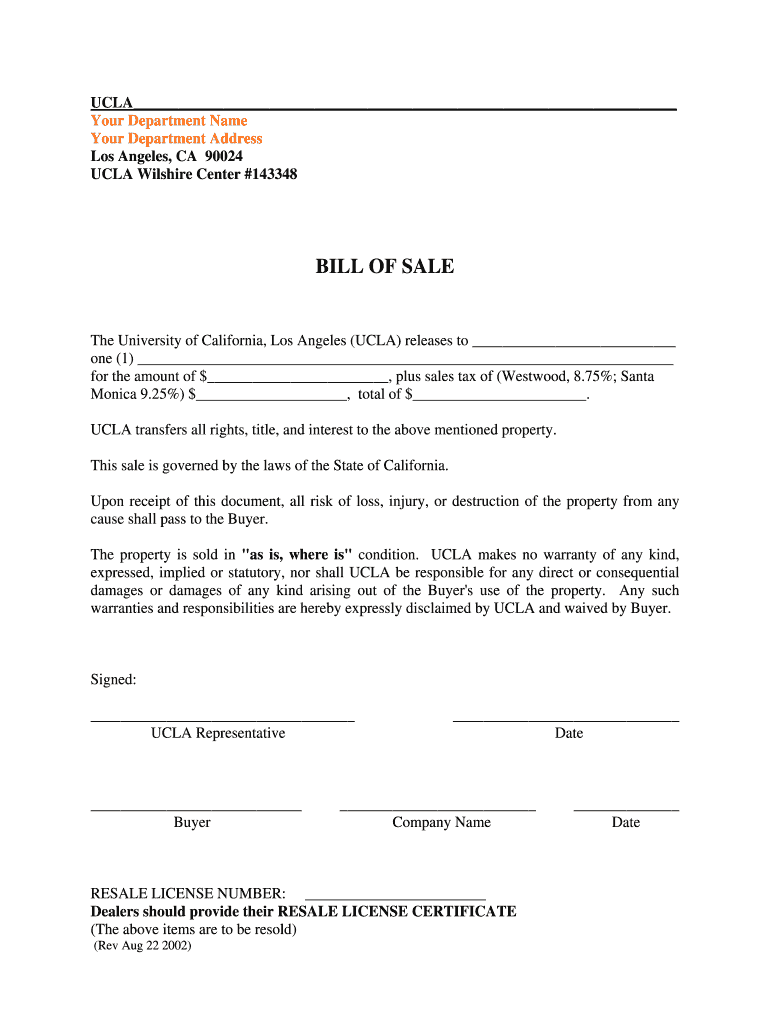  Equipment Bill of Sale Printable 2002-2024