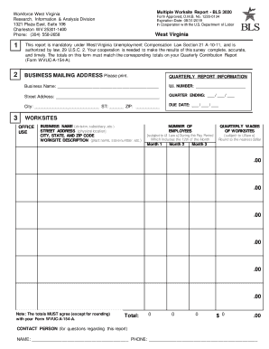 West Virginia Multiple Worksite Report  Form