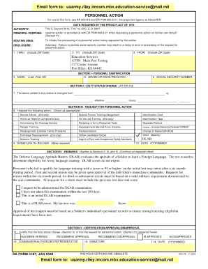 Army Compassionate Reassignment 4187 Example  Form