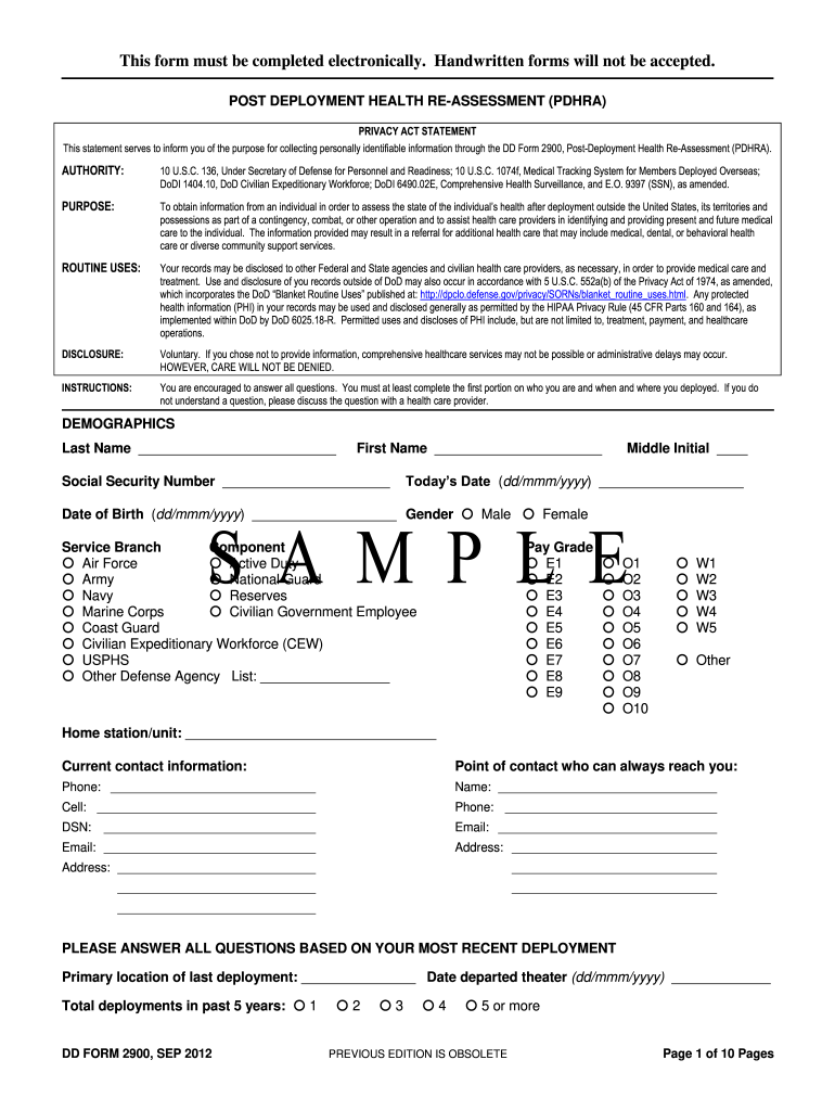 Dd 2900 PDF  Form