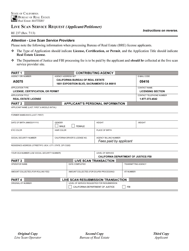  California Department of Real Estate Forms 2013