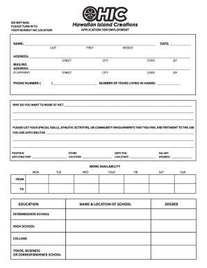 Hic Jobs  Form