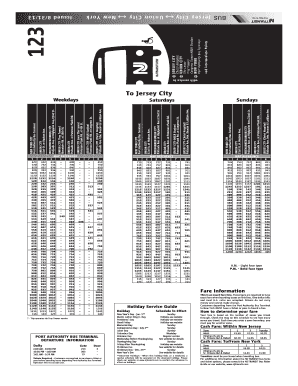123 Bus Schedule  Form