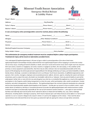 Soccer Waiver  Form