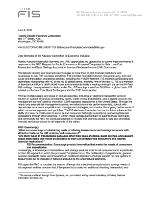 FIS Letterhead Template DOC Fdic  Form