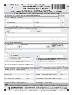  Real Estate Withholding Return for Transfer of Real Property 99 2014