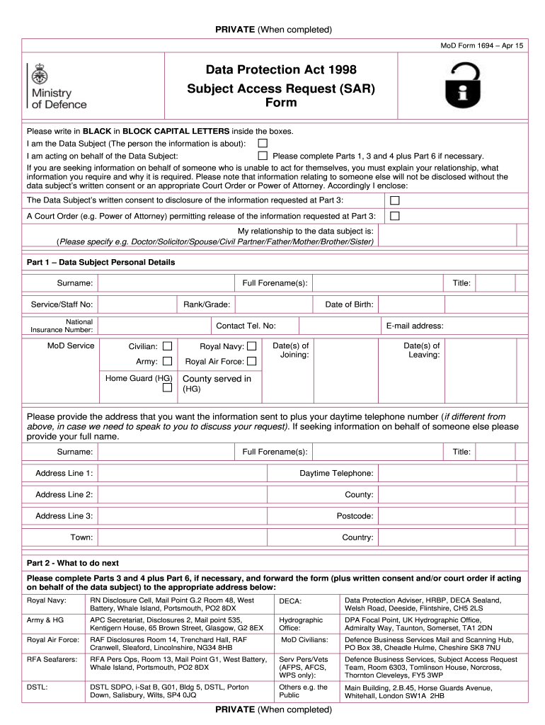  Mod Form 1694 2015