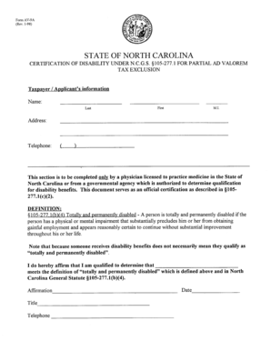  Av 9a Certification of Disability 1998-2024