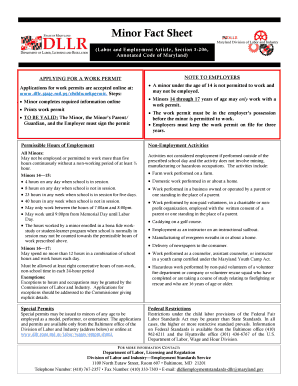 Maryland Work Permit  Form