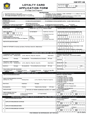 Loyalty Card Plus Application Form