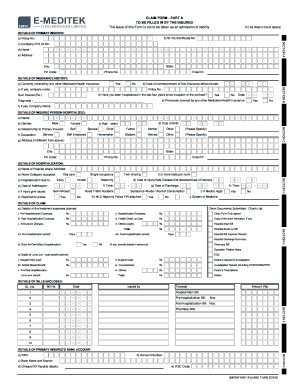 Claim Form E Meditek Fillable