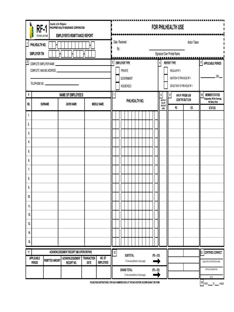  Philhealth ID Layout Form 2008