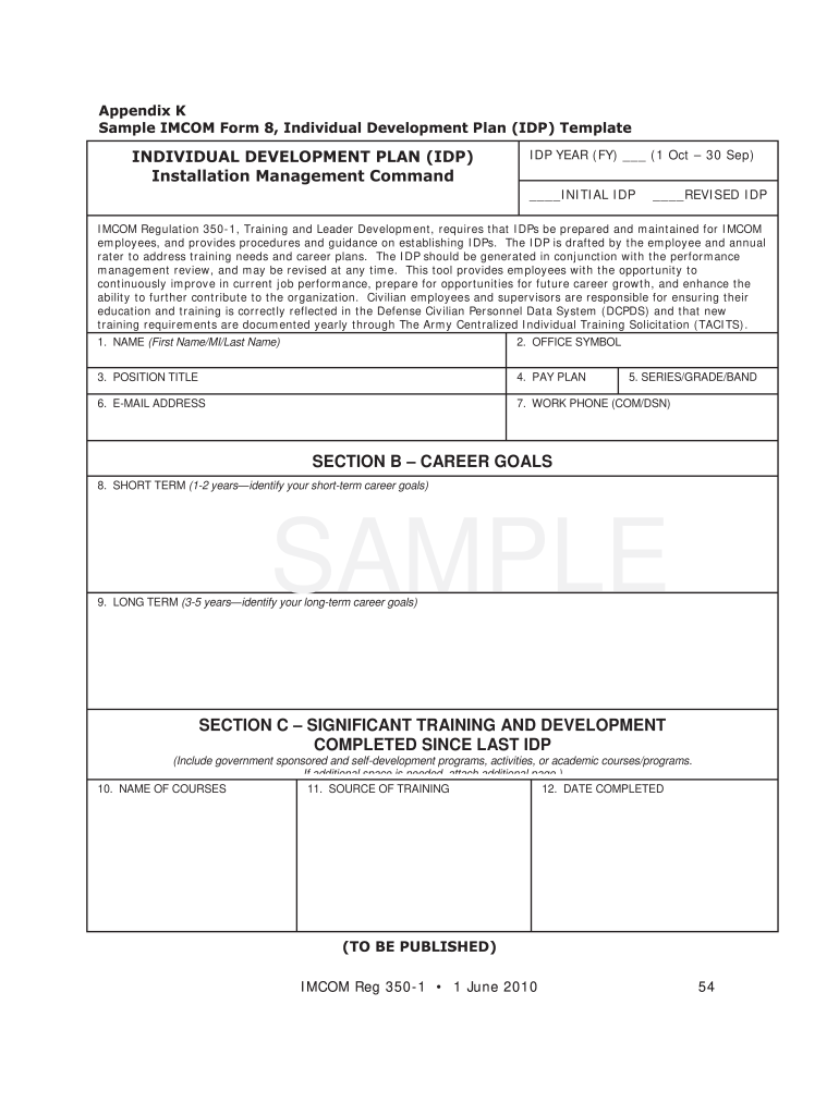Army Idp Example  Form