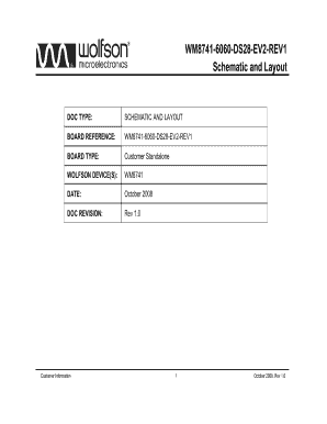 WM8741 6060 DS28 EV2 REV1 Schematic and Layout  Form