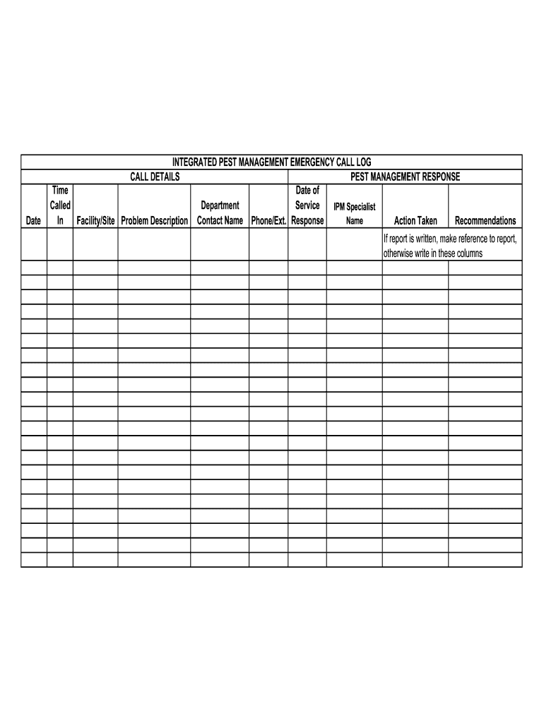 Edispatch Call Log  Form