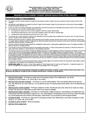 Ptde Packet  Form