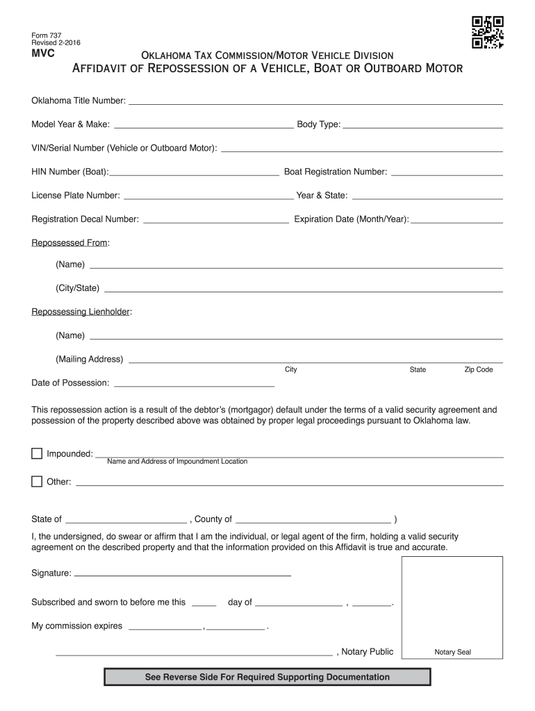 Oklahoma Title 42 Paperwork  Form