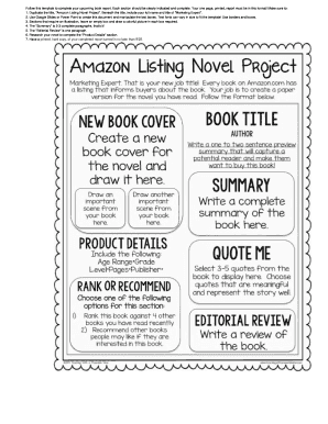 Amazon Listing Novel Project  Form