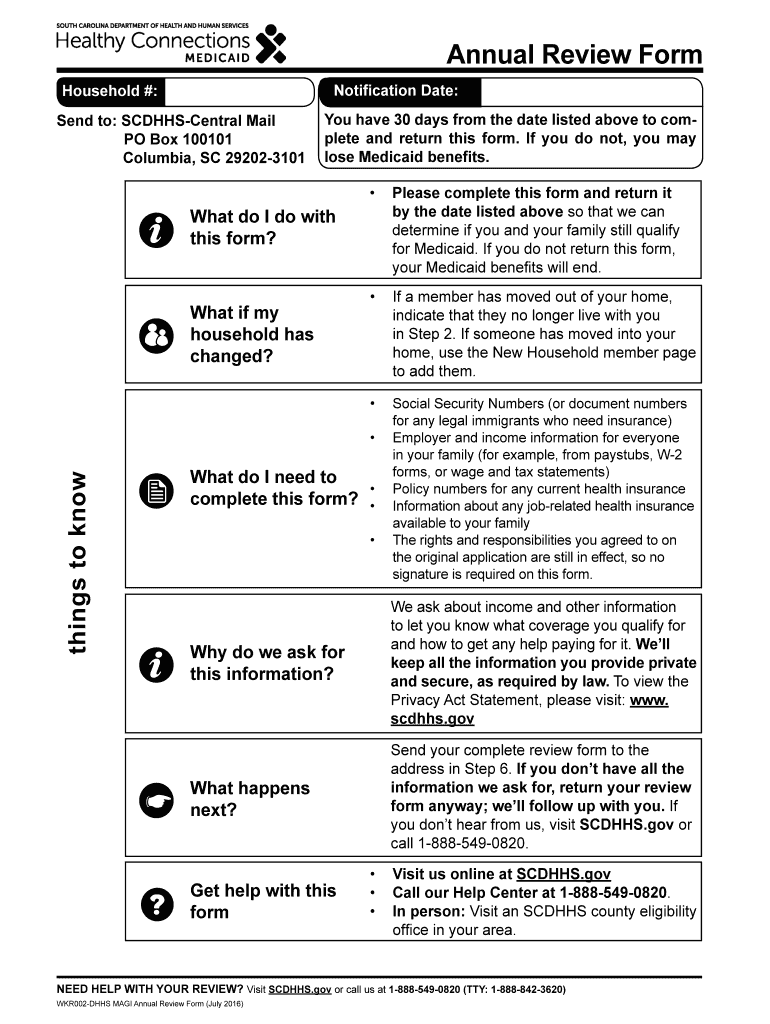  Annual Review Form Scdhhs 2015