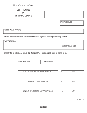 Terminal Illness  Form