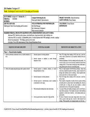 Jsa for Excavation and Backfilling  Form