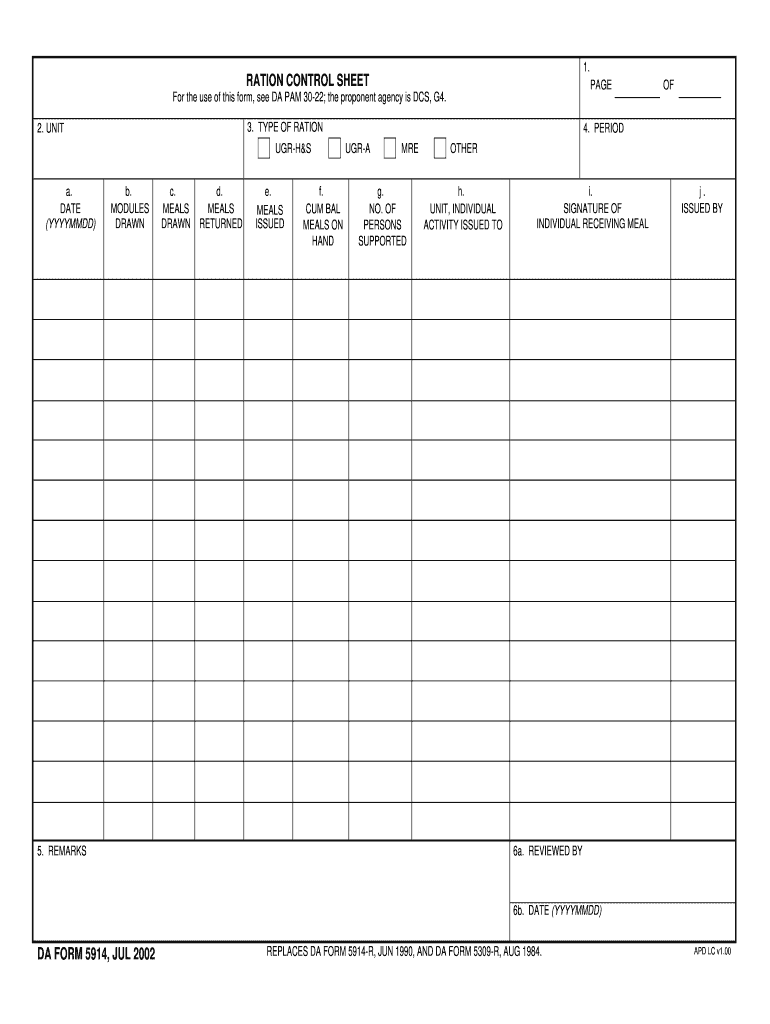 Da Form 5914