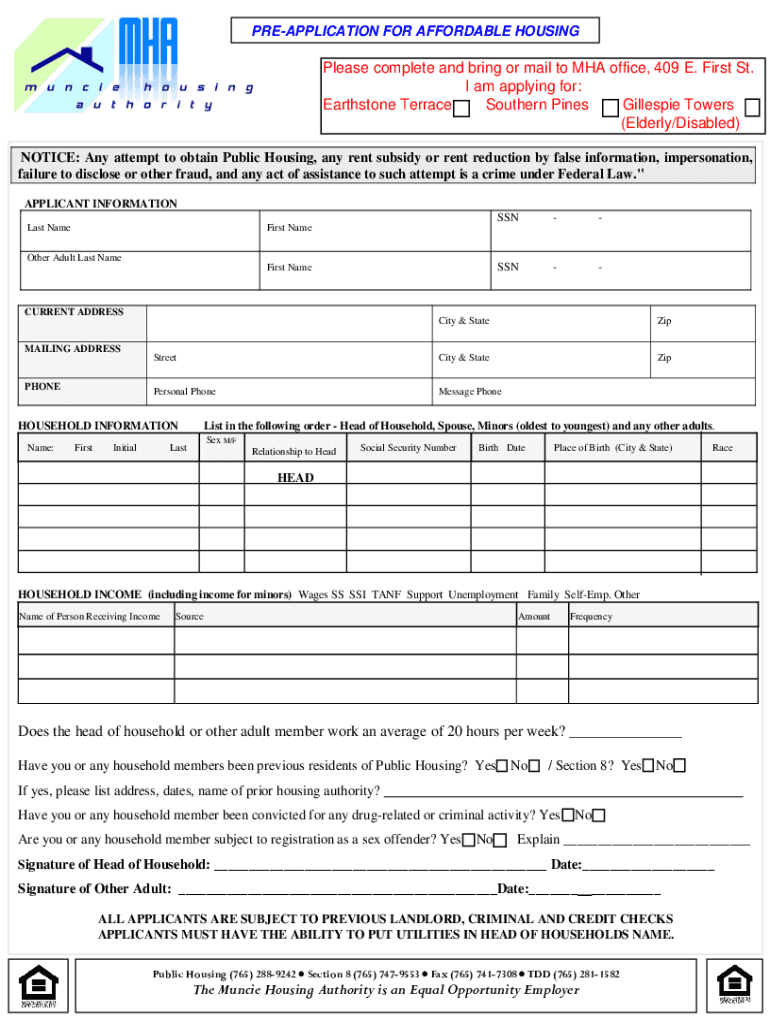 Muncie Housing Authority  Form