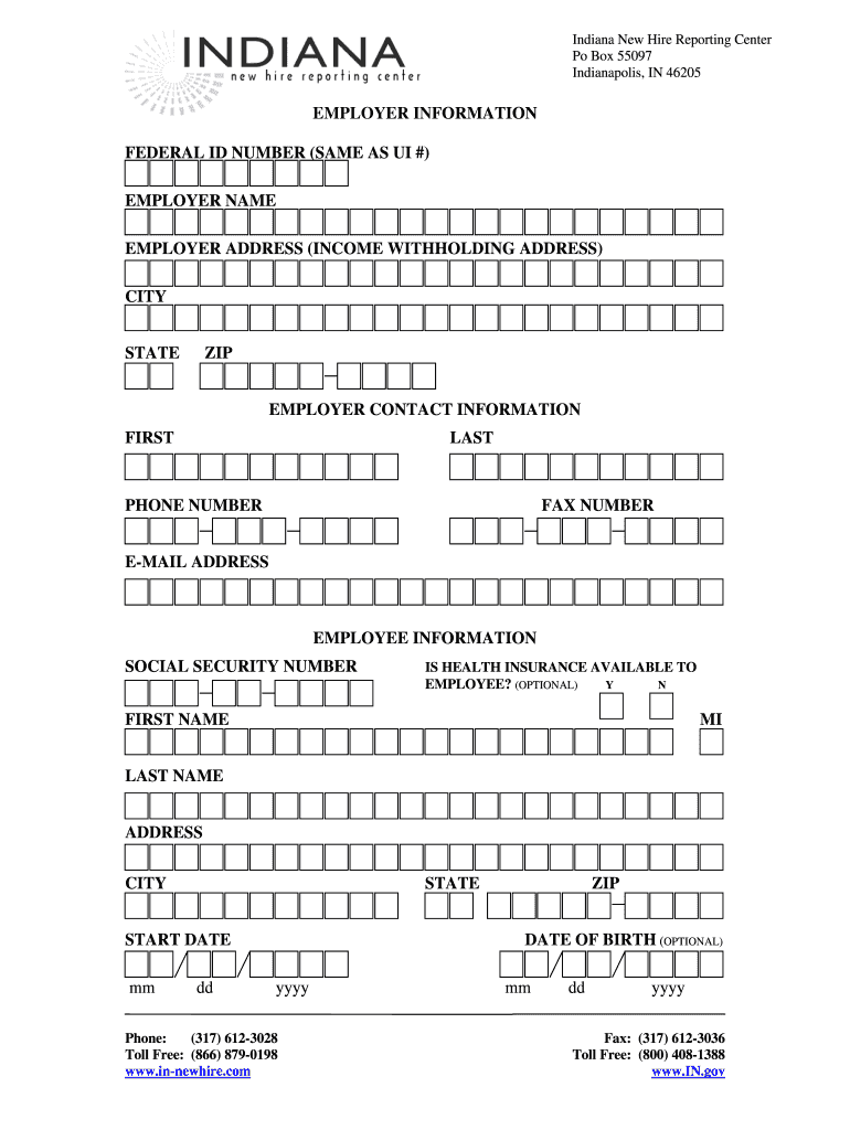 Indiana New Hire  Form