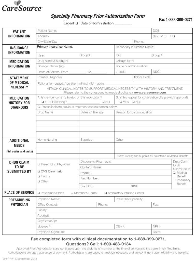 Caresource Authorization Form - Fill Out and Sign Printable PDF Template | signNow