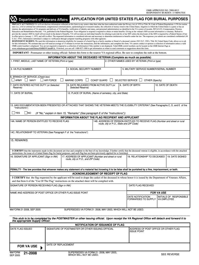 Va Flags Burial  Form