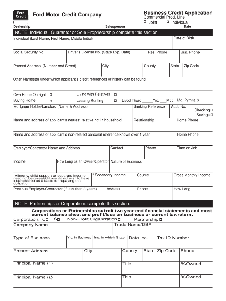 Credit Application Template Excel  Form